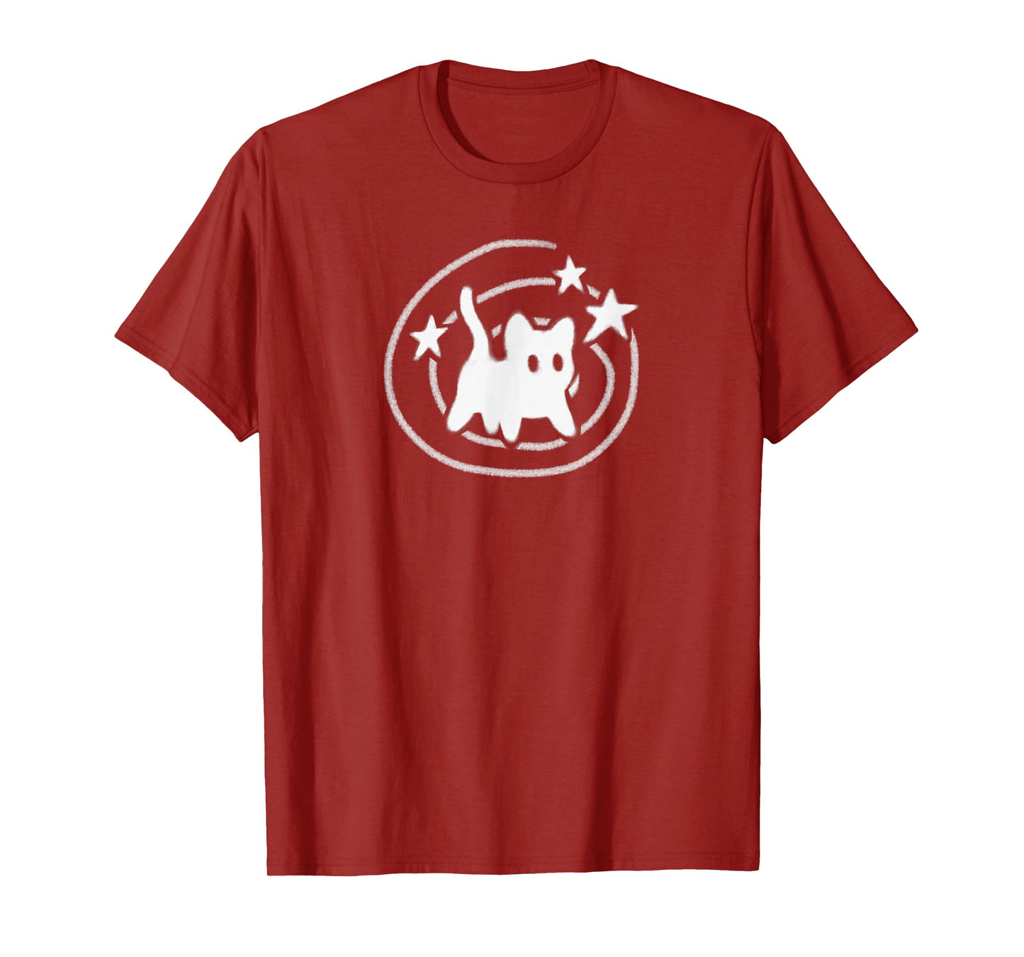 Y2K 90s Scary Tomcat Cat is Scared under Starry Tail T-Shirt