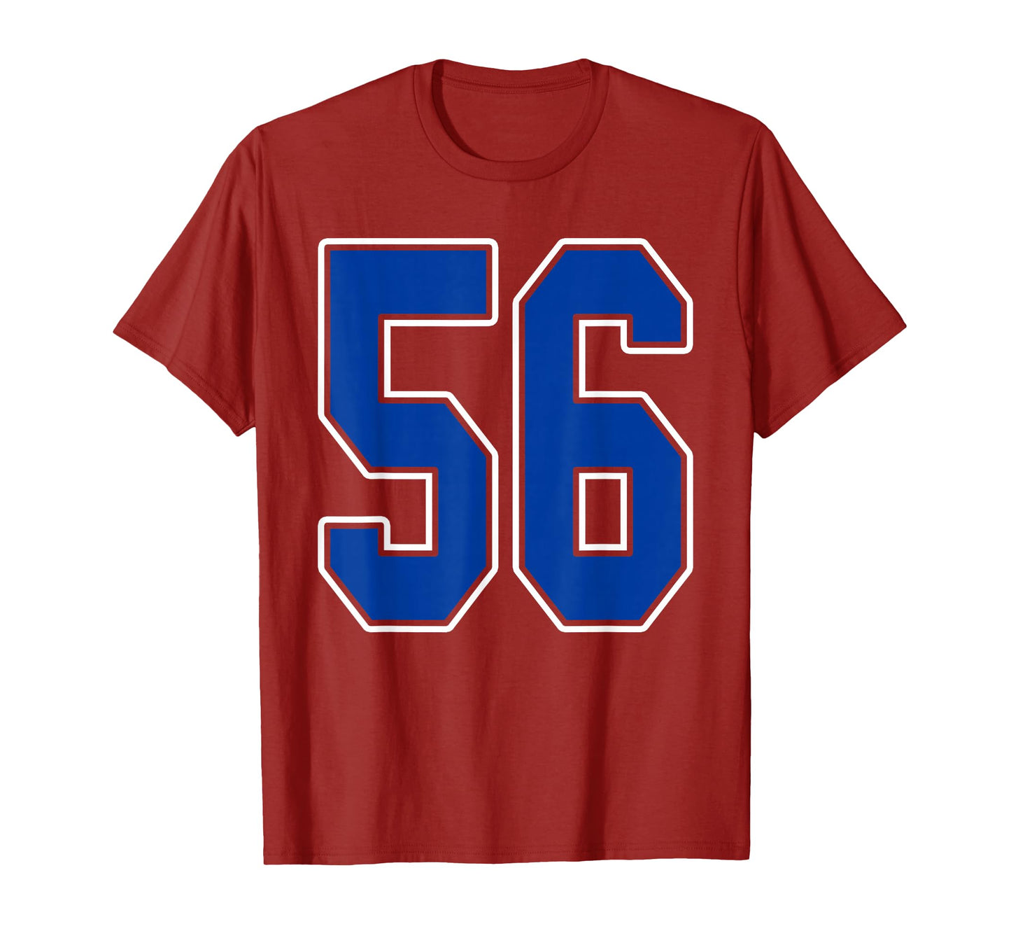 Royal Blue and White Number 56 Jersey Player Uniform #56 Fan T-Shirt