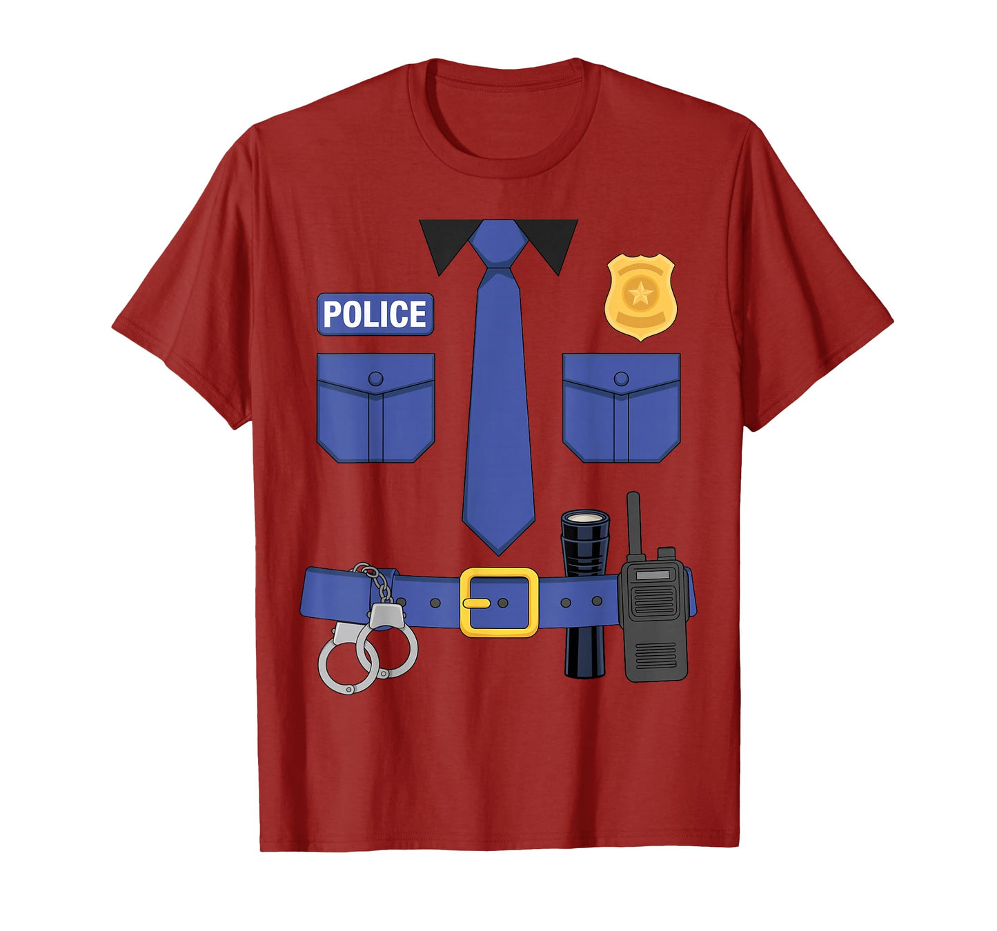 Police Officer Uniform Costume Halloween T-Shirt