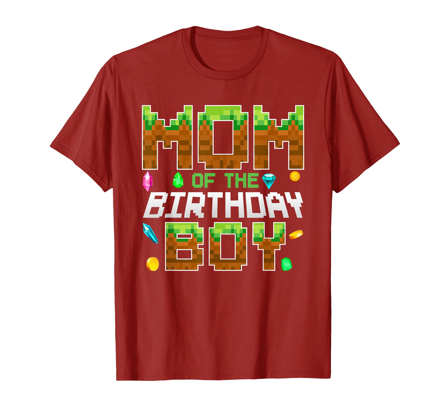Mom Of The Birthday Boy Game Pixel Number Birthday Party T-Shirt