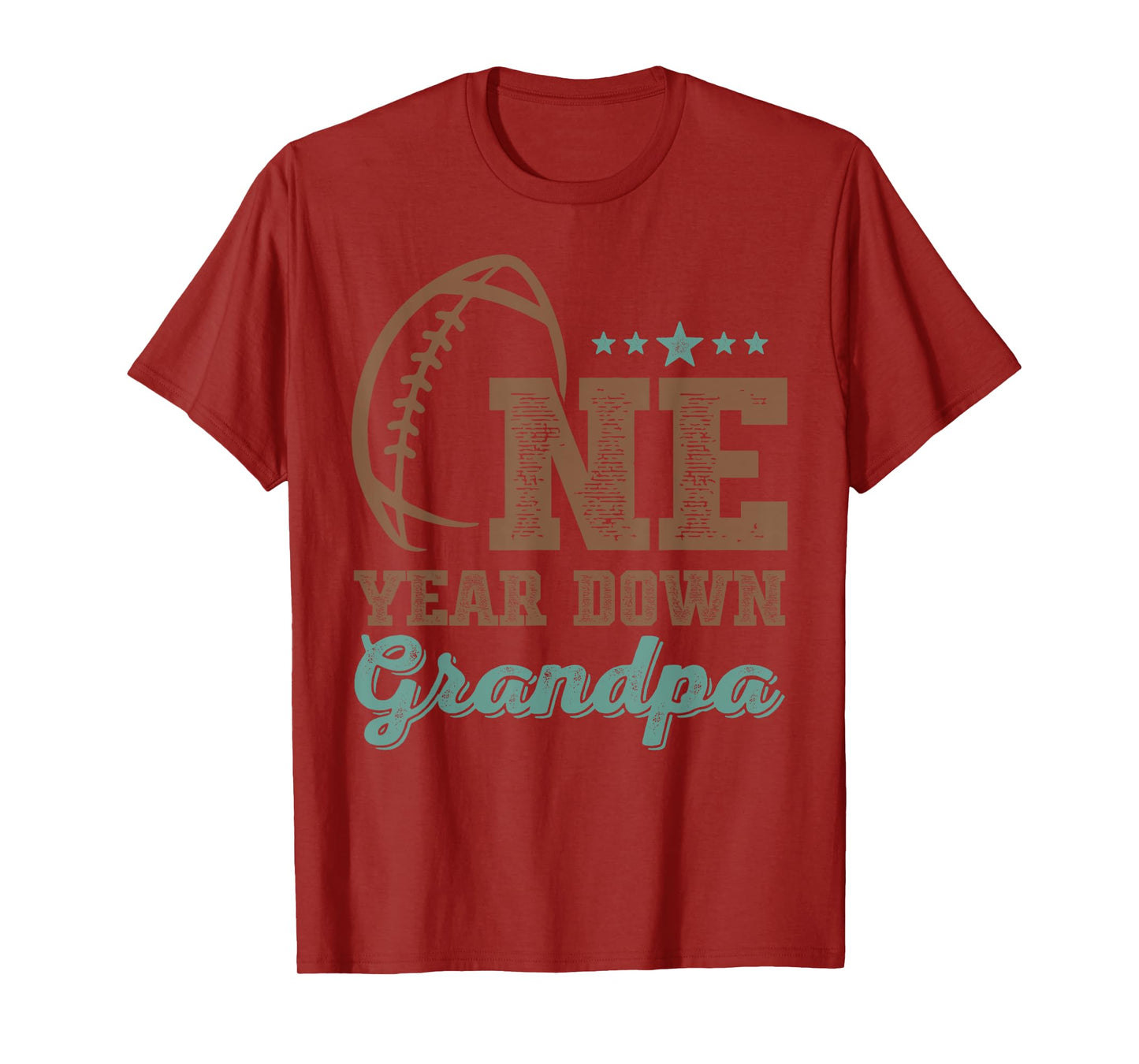 Grandpa Of The Birthday Boy 1st Year Down Birthday Football T-Shirt