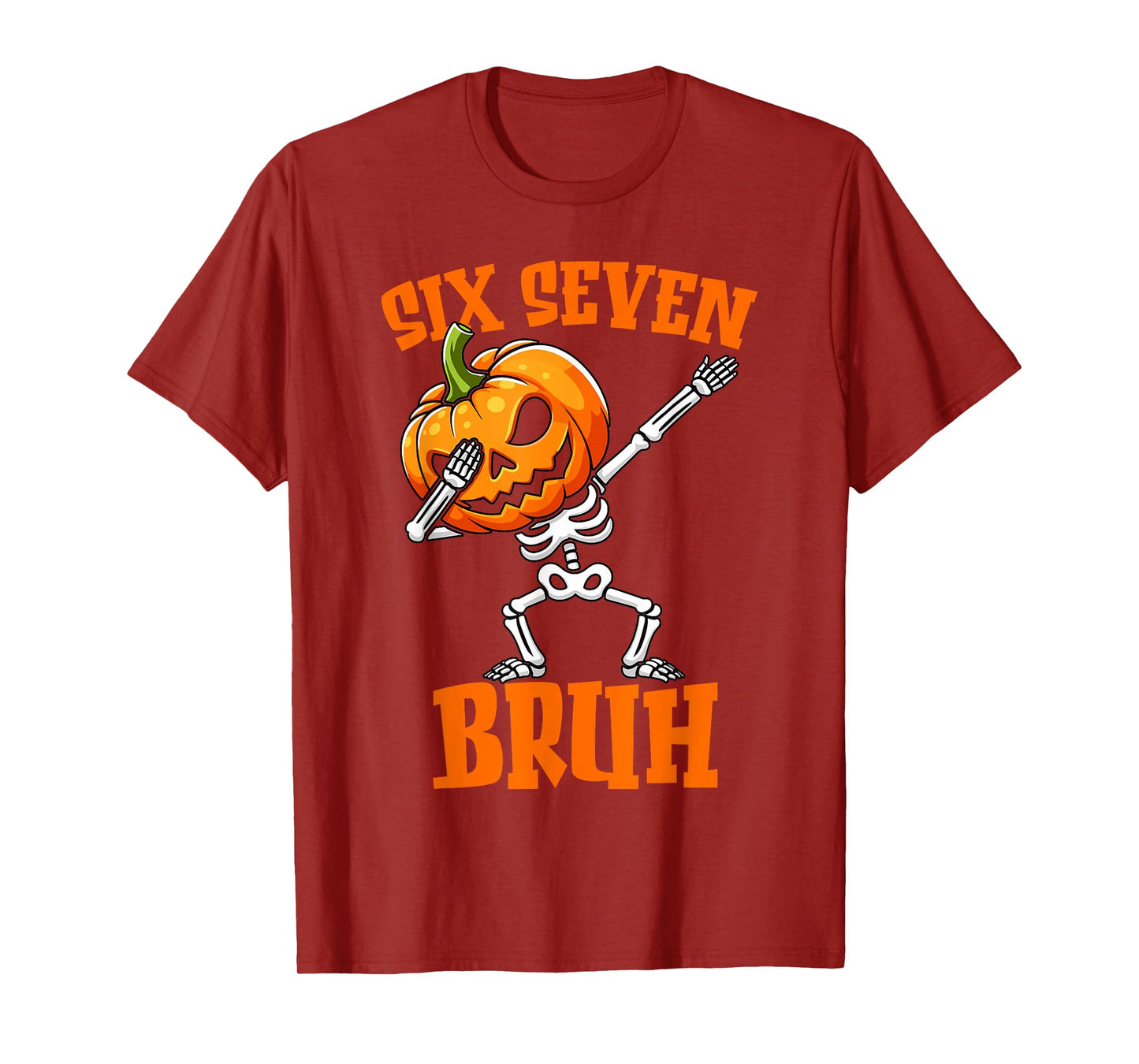 6 7 Halloween 67 Meme six Seven Dabbing Gen Alpha Z Skeleton T-Shirt