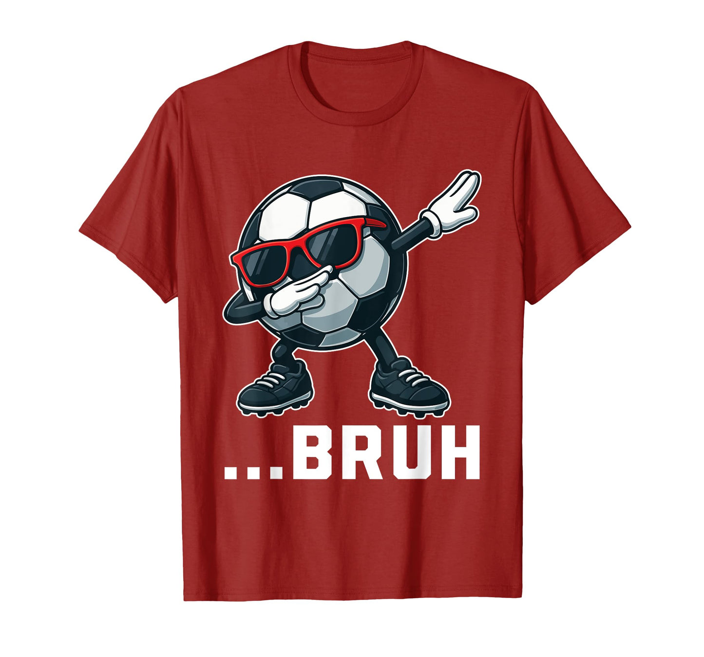 Bruh Dabbing Soccer Ball Funny Boys Men Women Sports Player T-Shirt