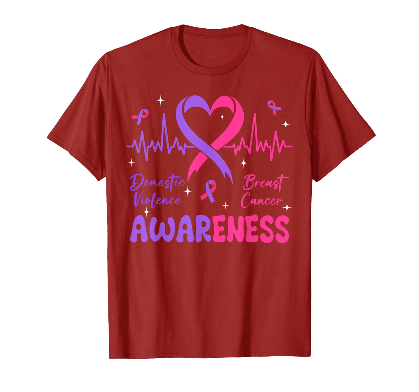 Domestic Violence And Breast Cancer Awareness Month T-Shirt