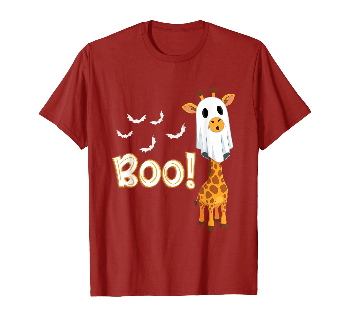 Boo Ghost Giraffe Halloween Fall Autumn Animal Lover Kids T-Shirt