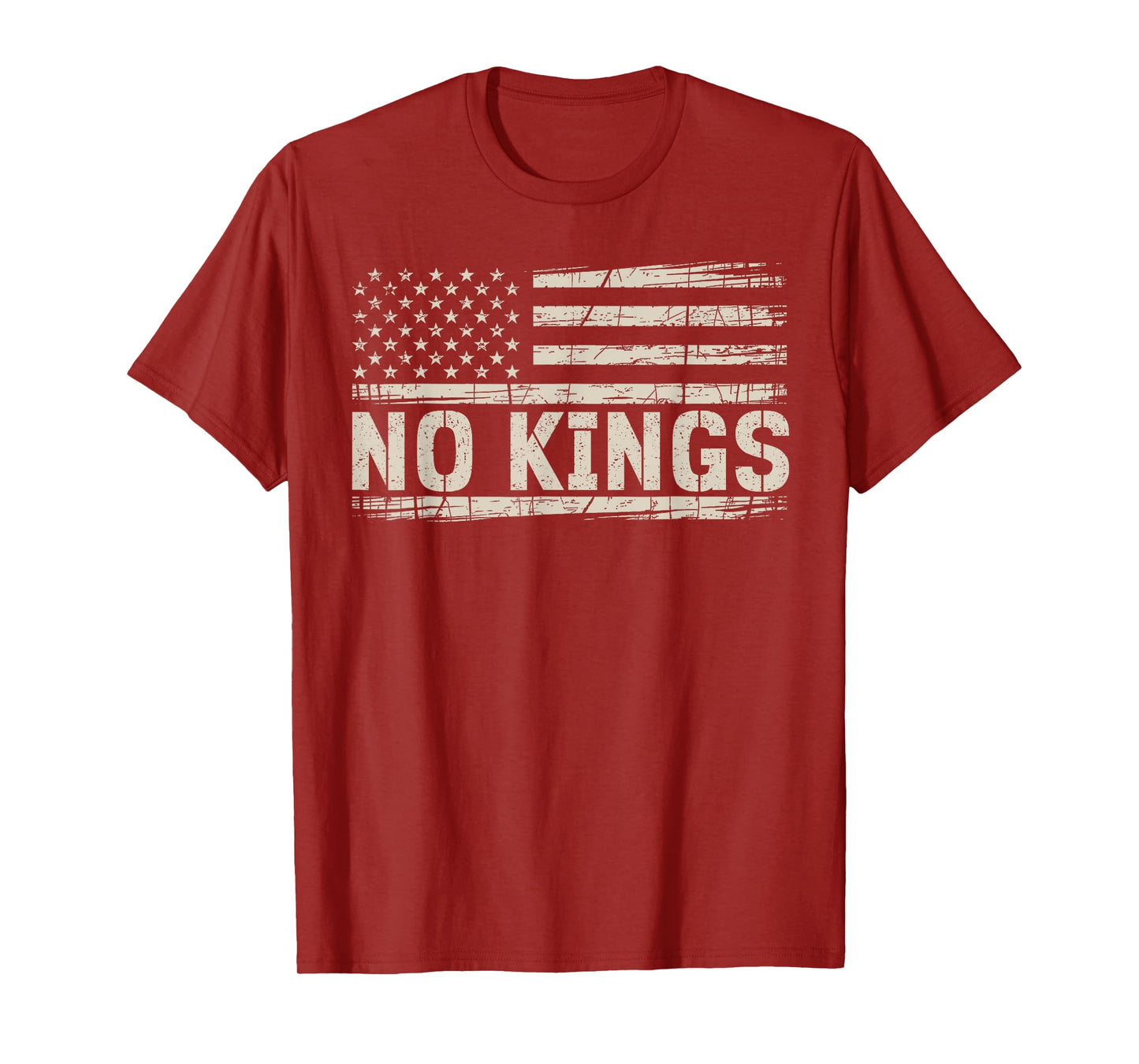 No Kings American Flag Vintage Not King Patriotic US Flag T-Shirt