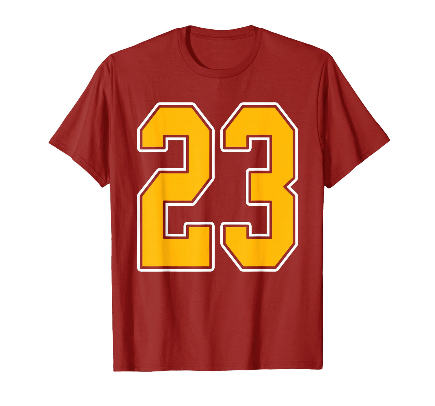 Gold and White Sports Number 23 Jersey Uniform Player T-Shirt