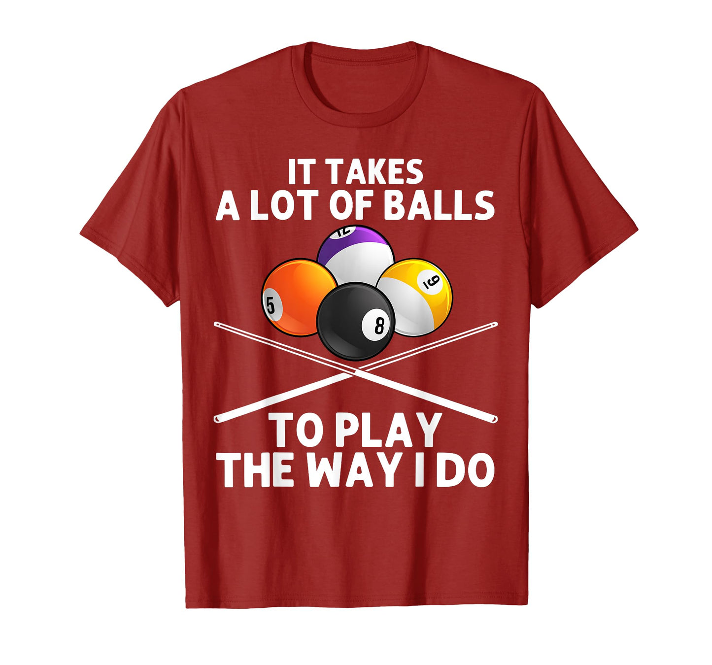 Funny Billiards Art For Men Boys Billiard Lover Pool Player T-Shirt