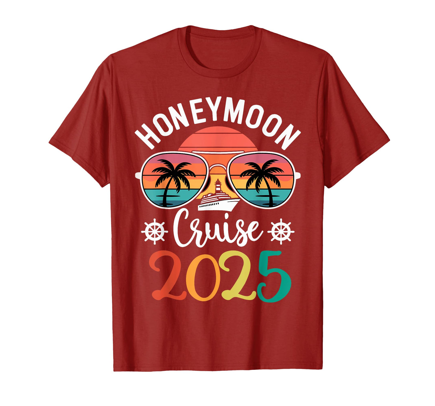Honeymoon Cruise 2025 Just Married Matching Couple Vacation T-Shirt