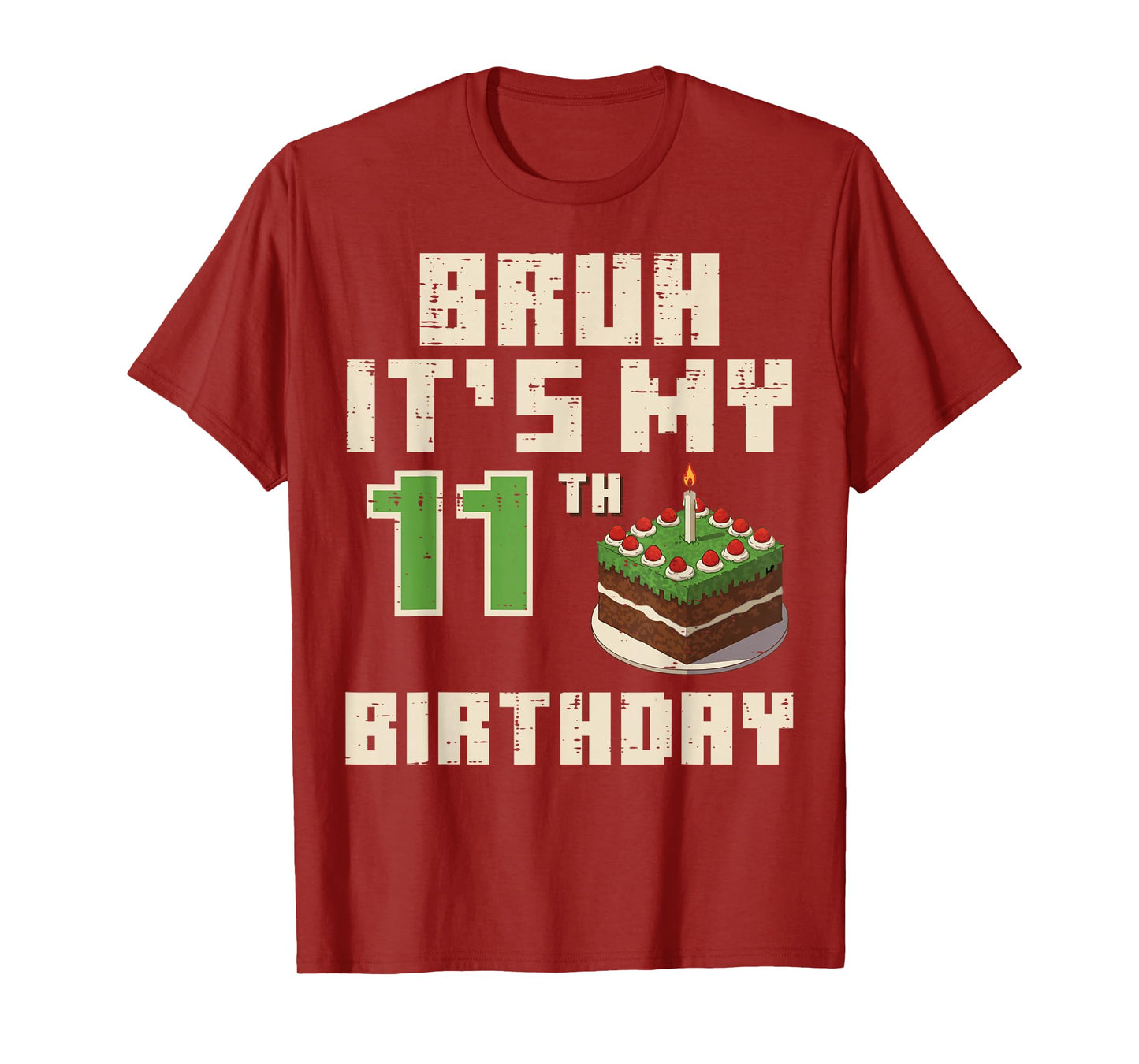 11th Birthday Pixel Gaming 11 Year Old Gamer Bday Boys Kids T-Shirt