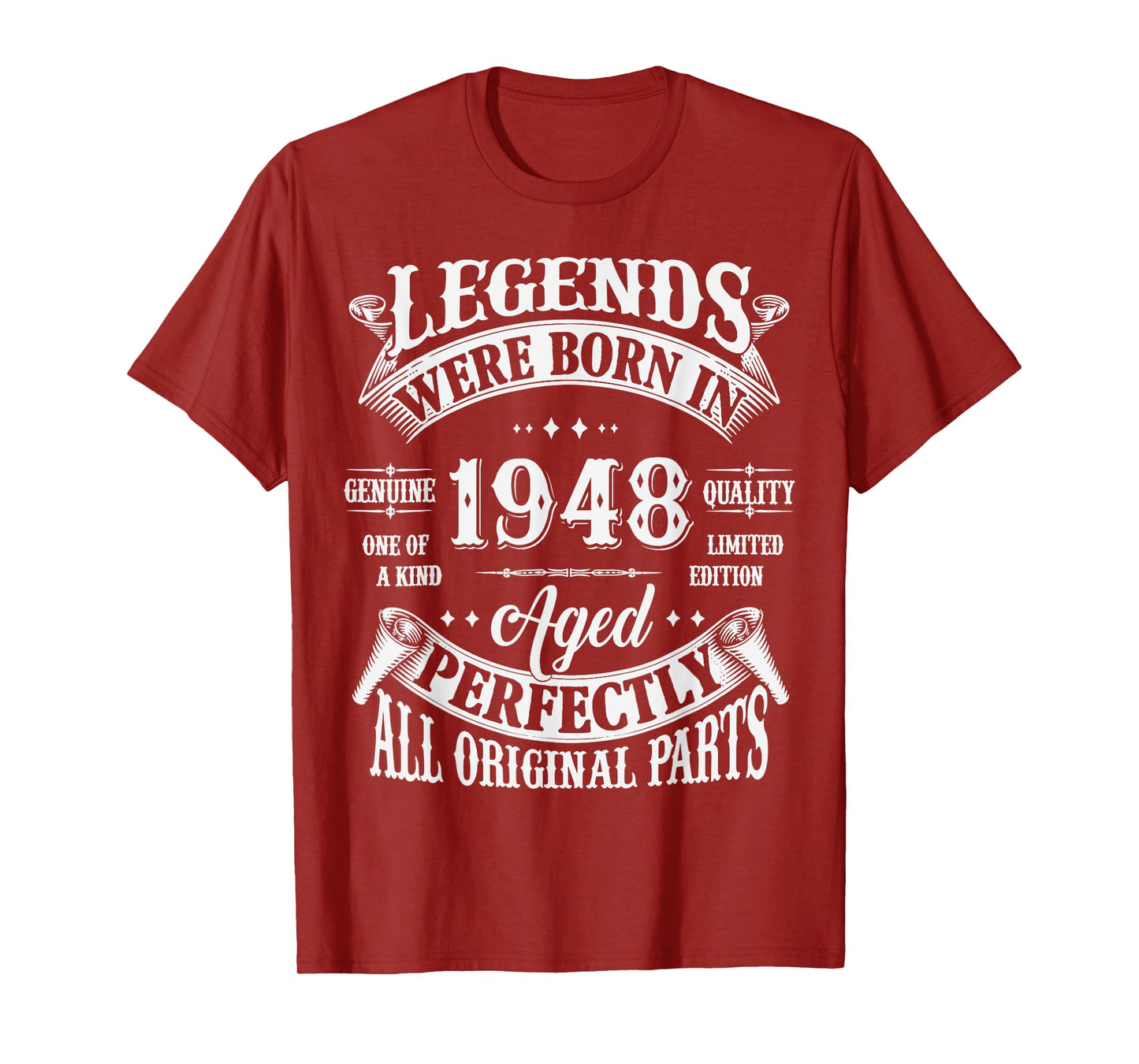 77th Birthday Tee 77 Years Old Vintage Legends Born In 1948 T-Shirt