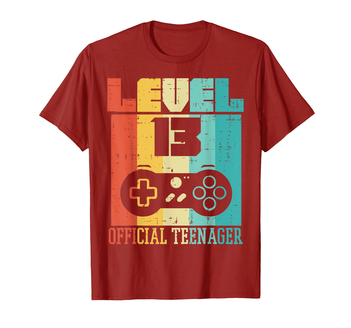 Level 13 Official Teenager Gamer Retro 13 Year Old Boys Teen T-Shirt