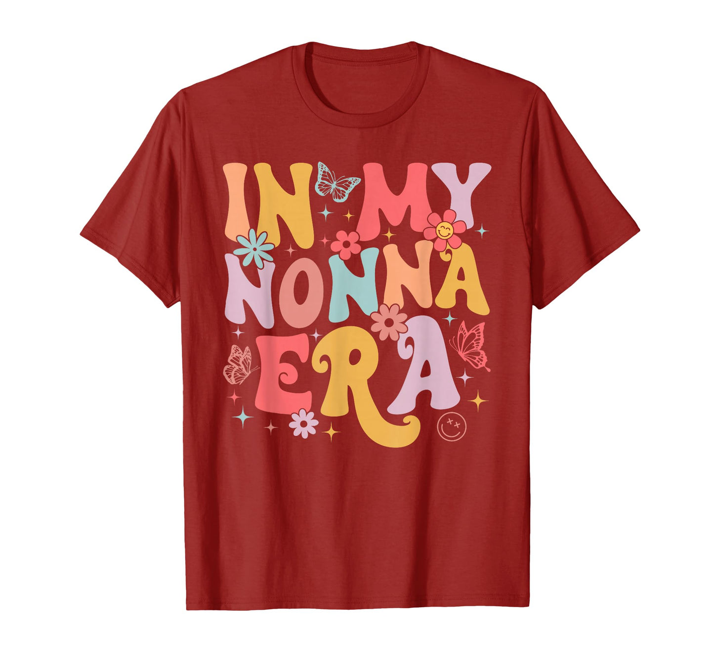 In My Nonna Era Groovy Retro Mothers Day Butterfly Women T-Shirt