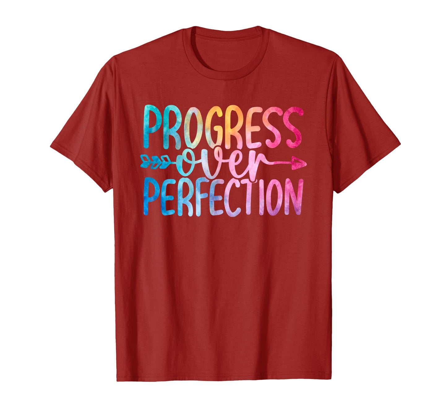 Progress Over Perfection Motivational Quote Tie Dye Learner T-Shirt