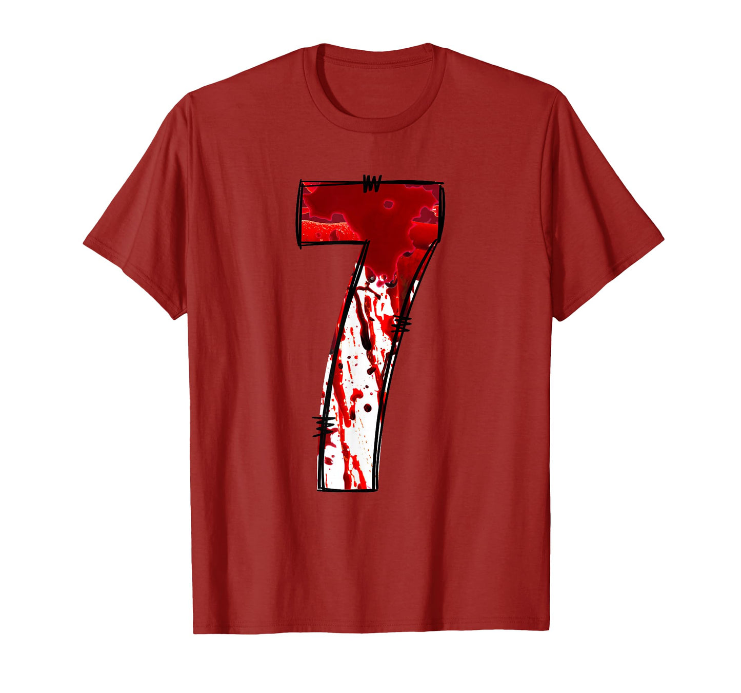 Fun Six Seven 6 7 Meme Design Couples Halloween Horror Blood T-Shirt
