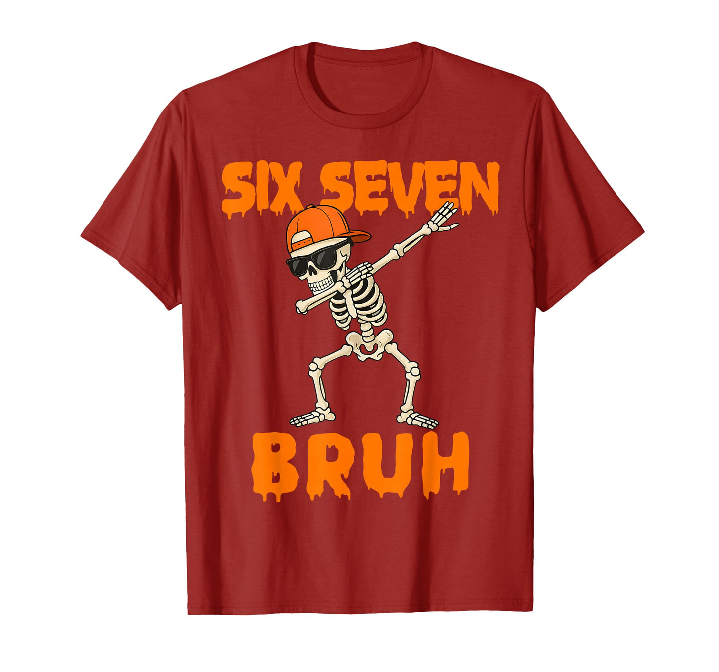67 Halloween Funny Six Seven Meme Brainrot Pumpkin Kids Bruh T-Shirt