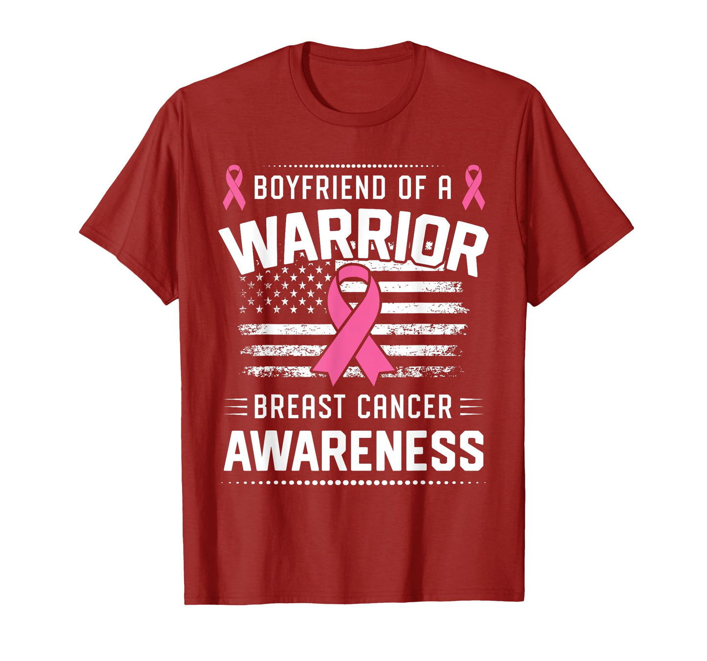 Boyfriend Of A Warrior Breast Cancer Awareness Boyfriend T-Shirt
