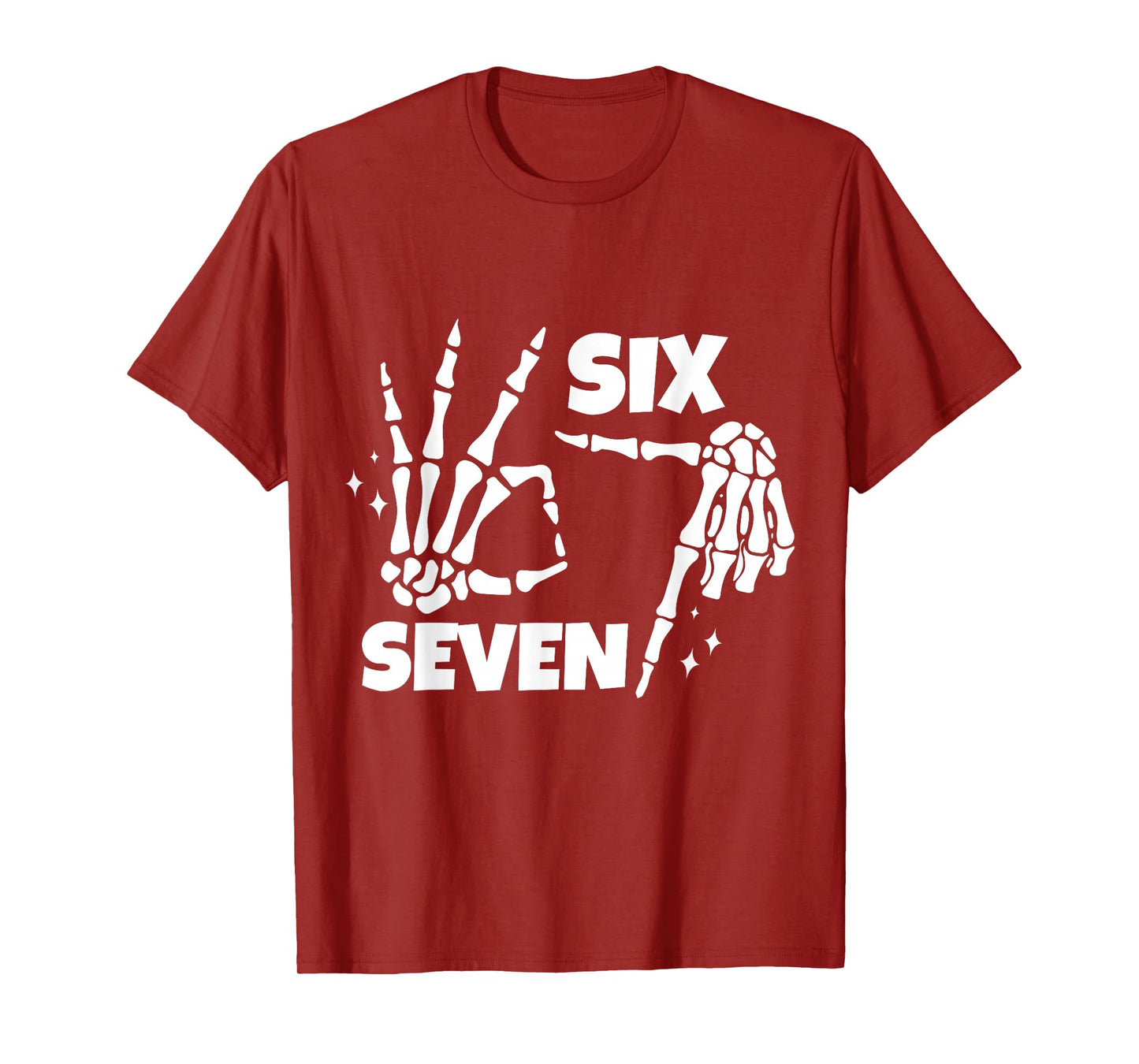 6 7 Meme Funny Skeleton Hands Halloween Couples Six Seven 67 T-Shirt