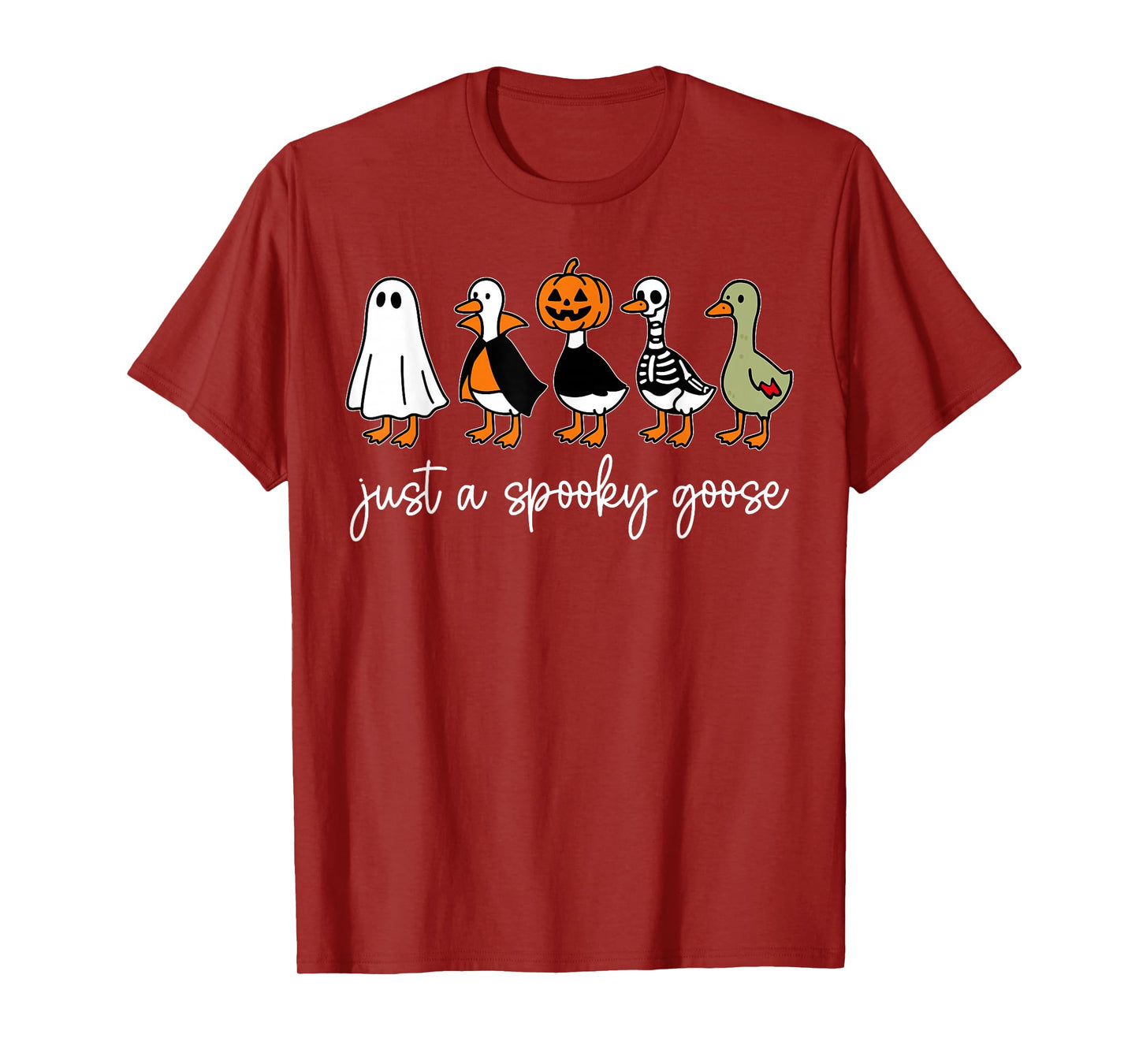 Just A Spooky Goose Halloween Silly Goose Funny Halloween T-Shirt