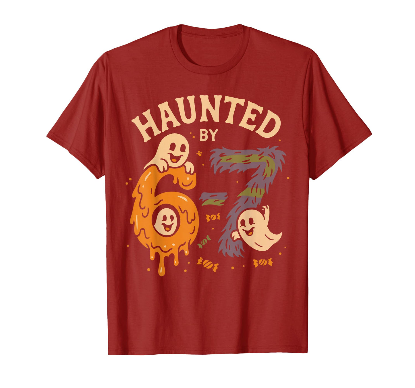 Haunted by 67 Six Seven Meme Gen Alpha Funny Halloween T-Shirt