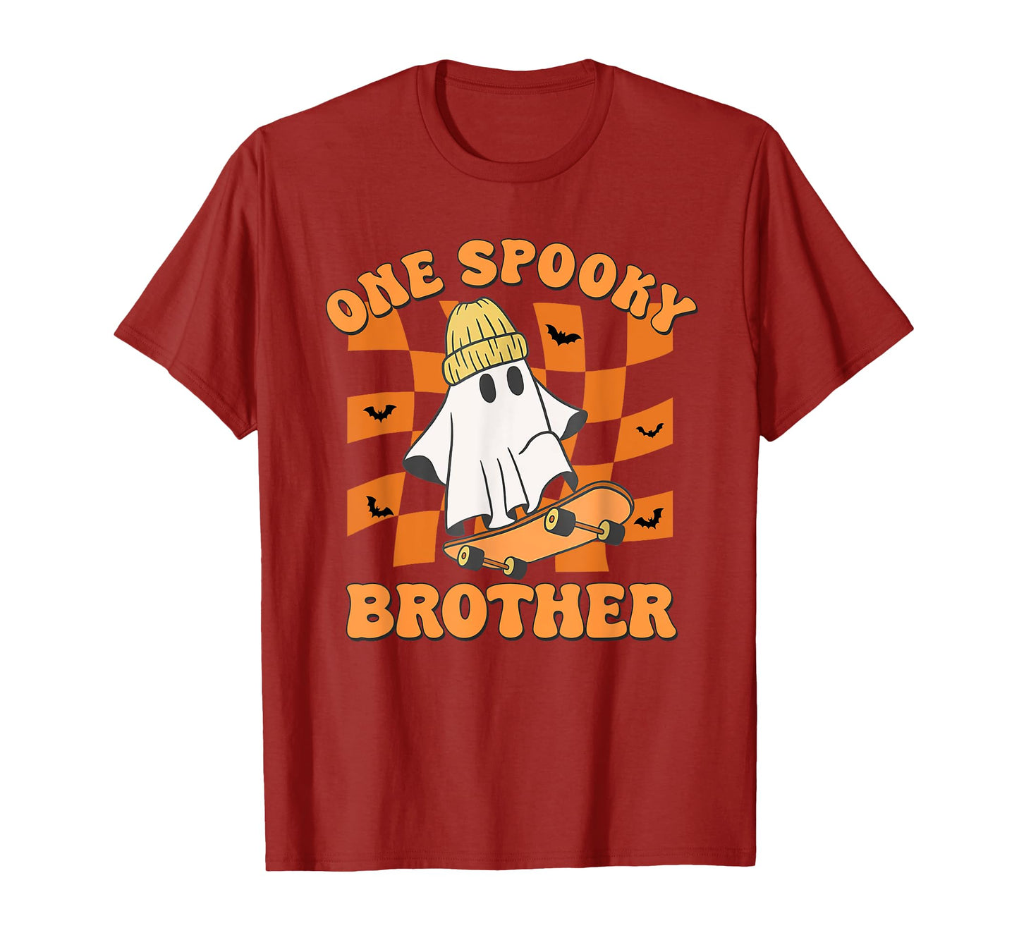 One Spooky Brother Birthday Halloween Skateboarding Ghost T-Shirt
