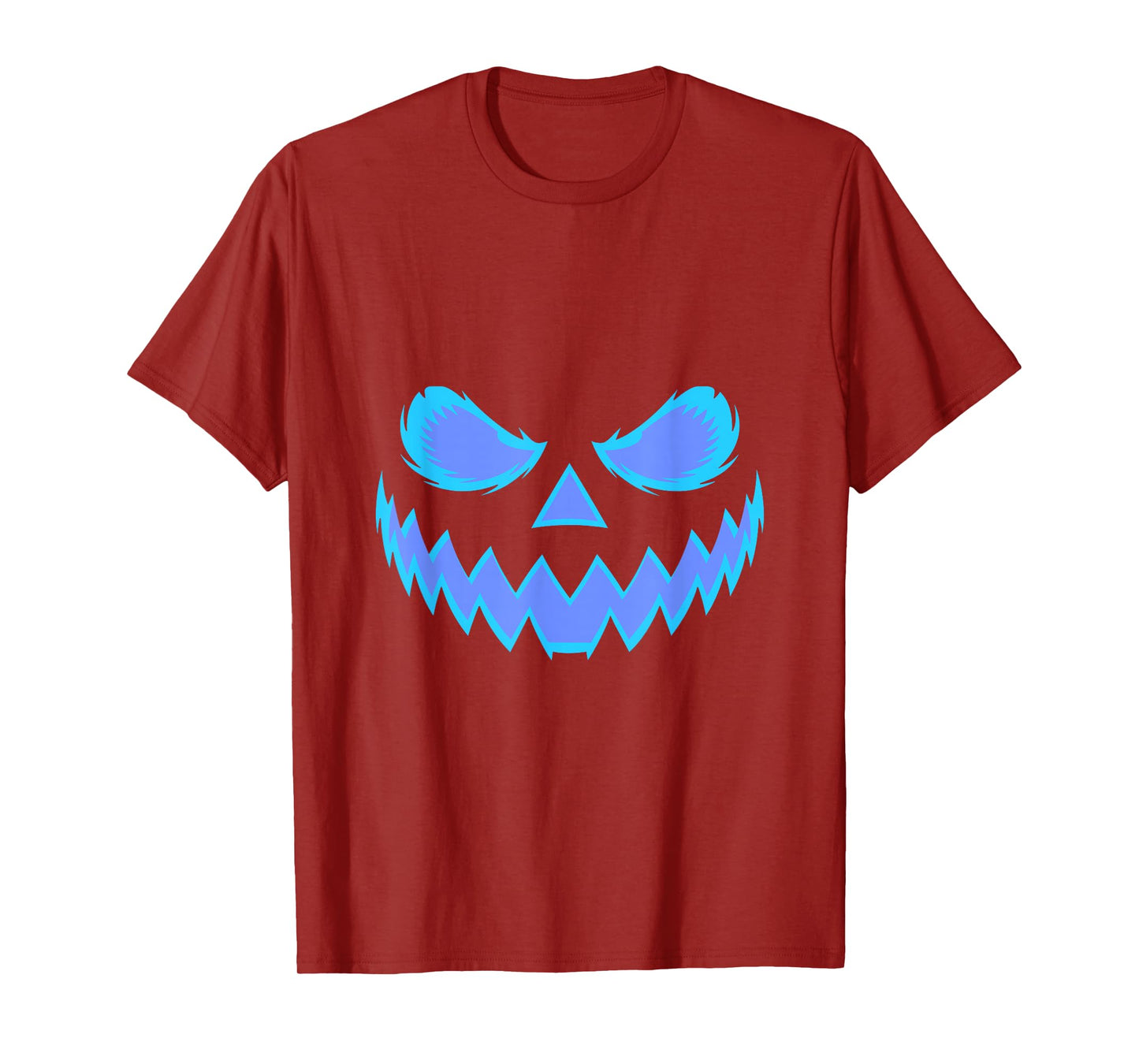Blue Jack O Lantern Halloween Pumpkin Face Men Women Kids T-Shirt