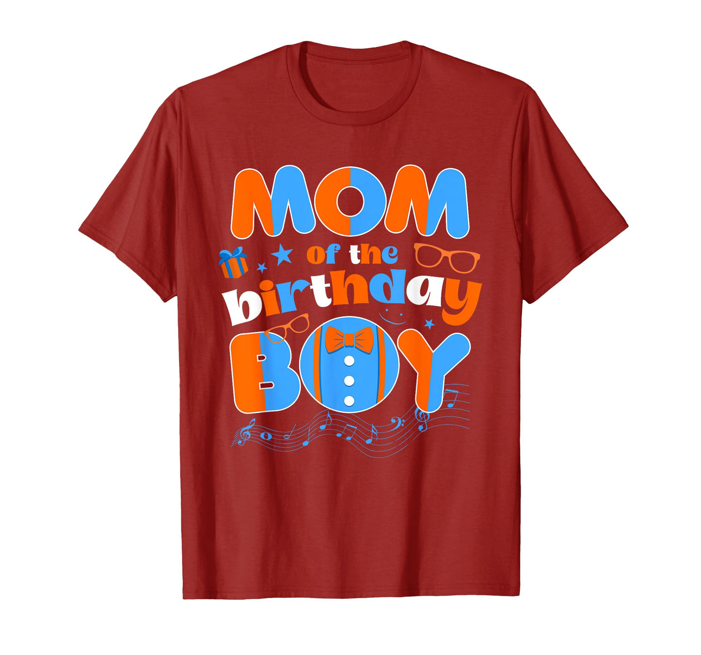 Mom Of The Birthday Boy Matching Family Blippy Funny T-Shirt