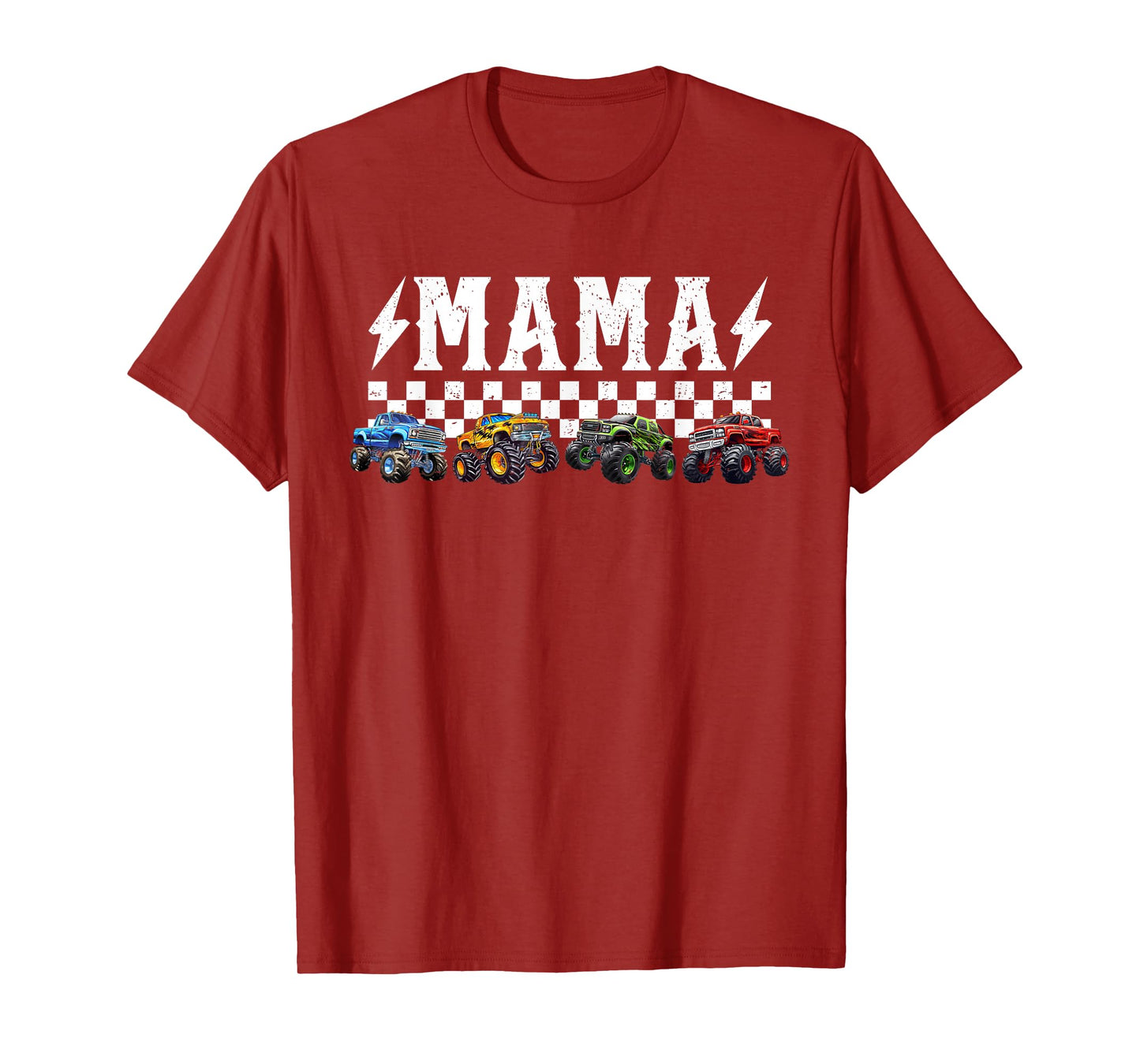 Mama Retro Monster Truck Family Crew Birthday Matching T-Shirt