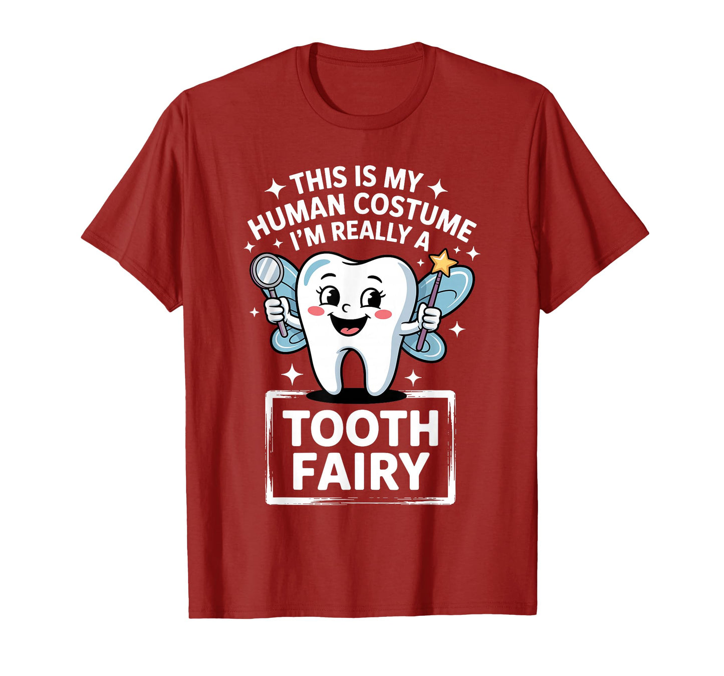 Cute Tooth Fairy Costume for Men Women Kids Teeth Toothfairy T-Shirt