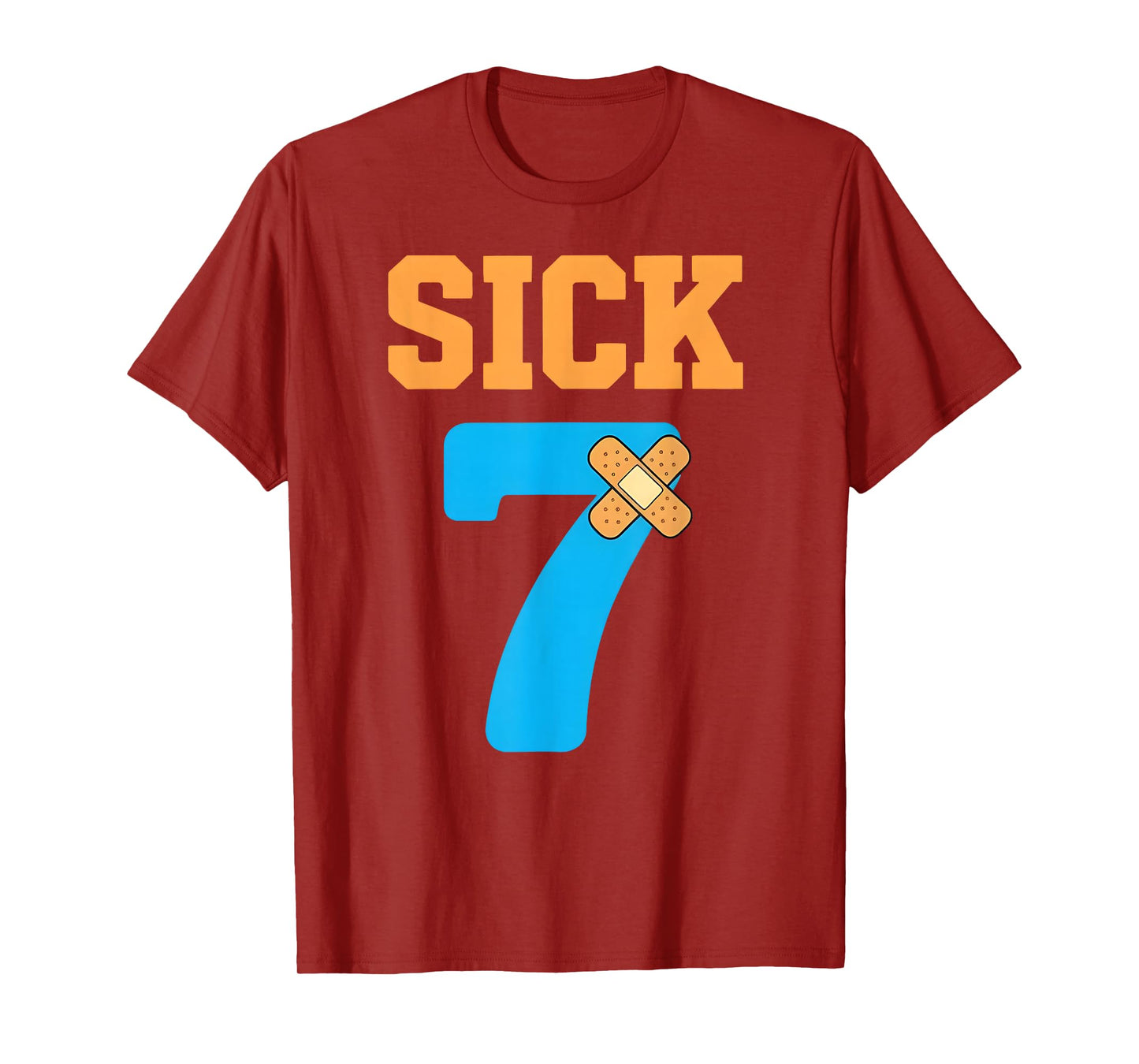 Sick Seven Meme Six Seven Sick 7 Funny Bandage T-Shirt