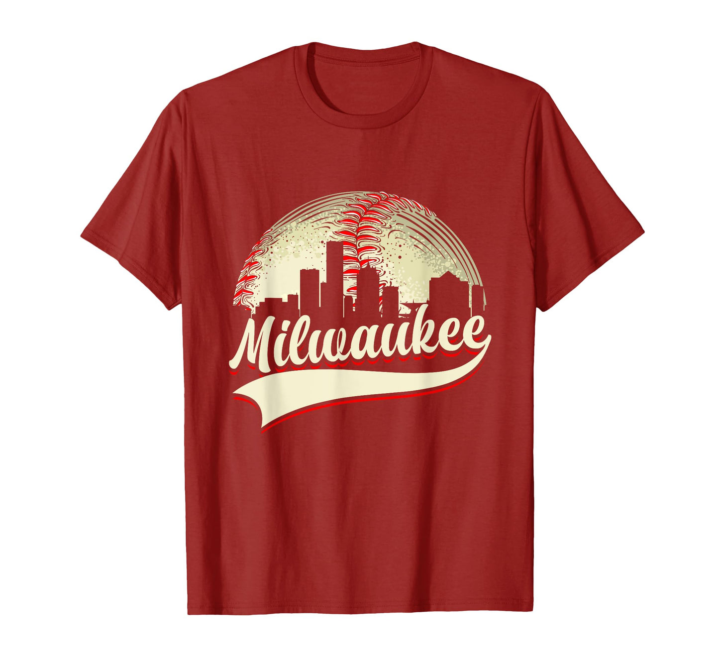 Milwaukee Cityscape Graphic Baseball Lover Player and Fans T-Shirt
