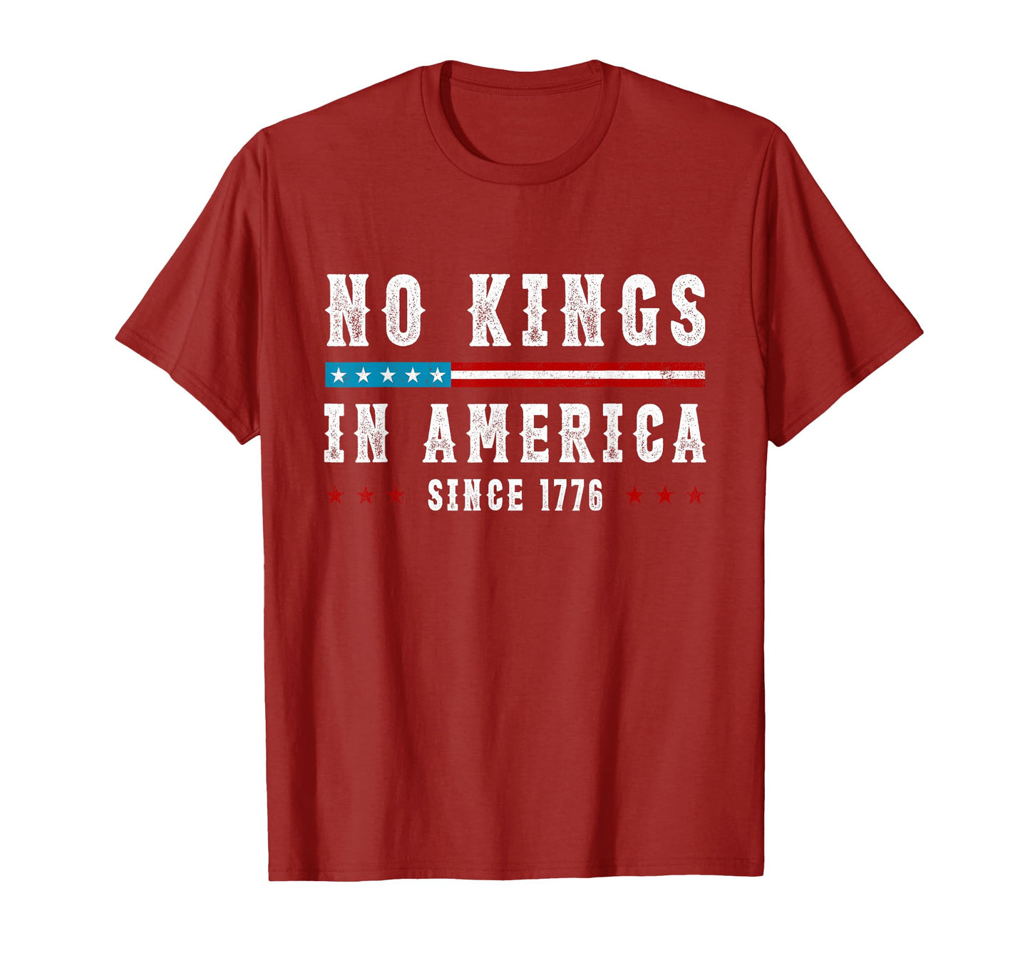 No Kings in America America Flag Vintage No Kings Vintage T-Shirt