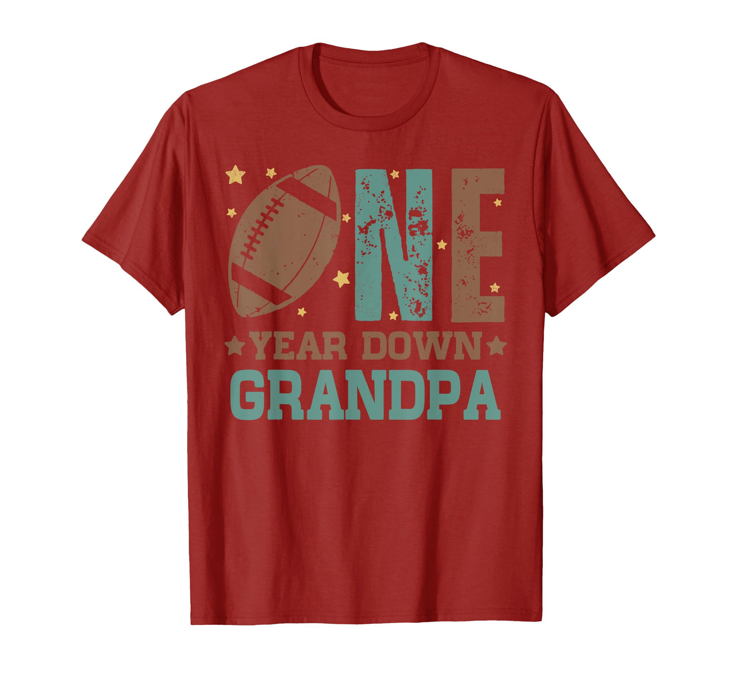 Grandpa of the 1 Year old Football 1st Year Down Birthday T-Shirt