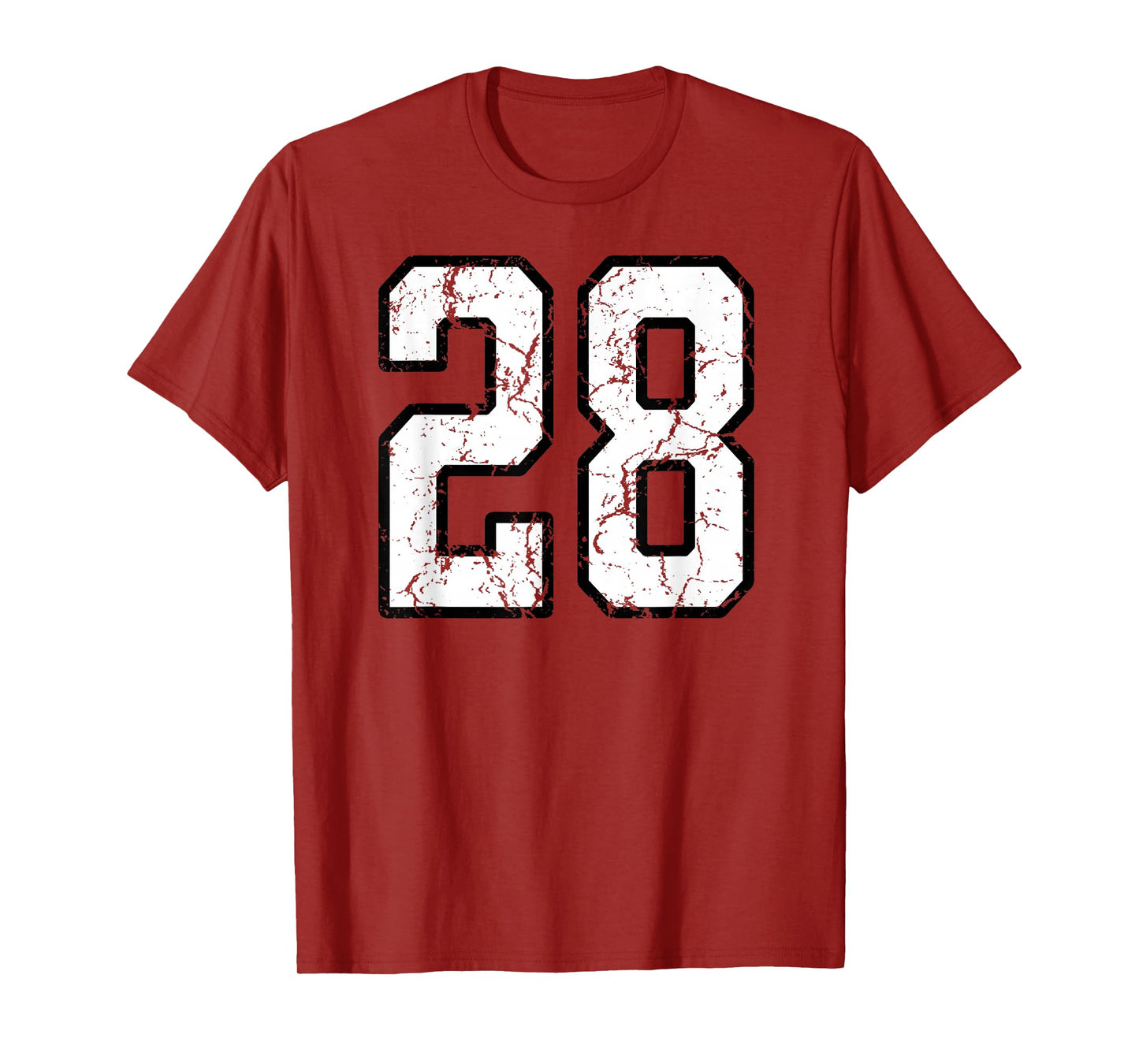 White and Black Sports Number 28 Jersey Uniform Player T-Shirt