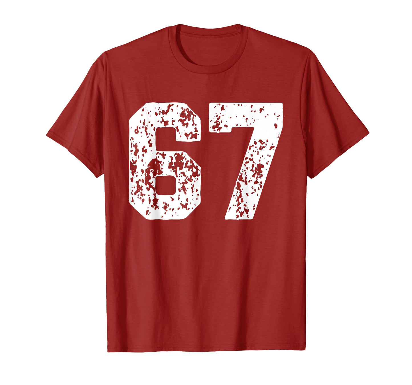 Number 67 White Best Classic College Style Birthday Funny T-Shirt