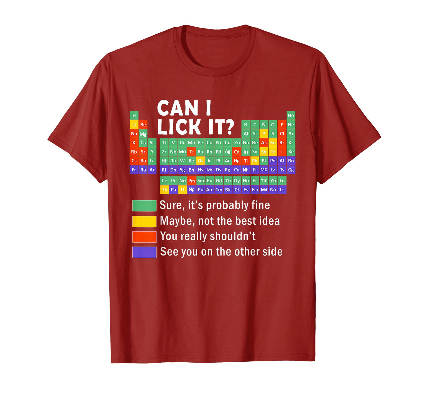 Funny can i lick it periodic table science graphic boys kids T-Shirt