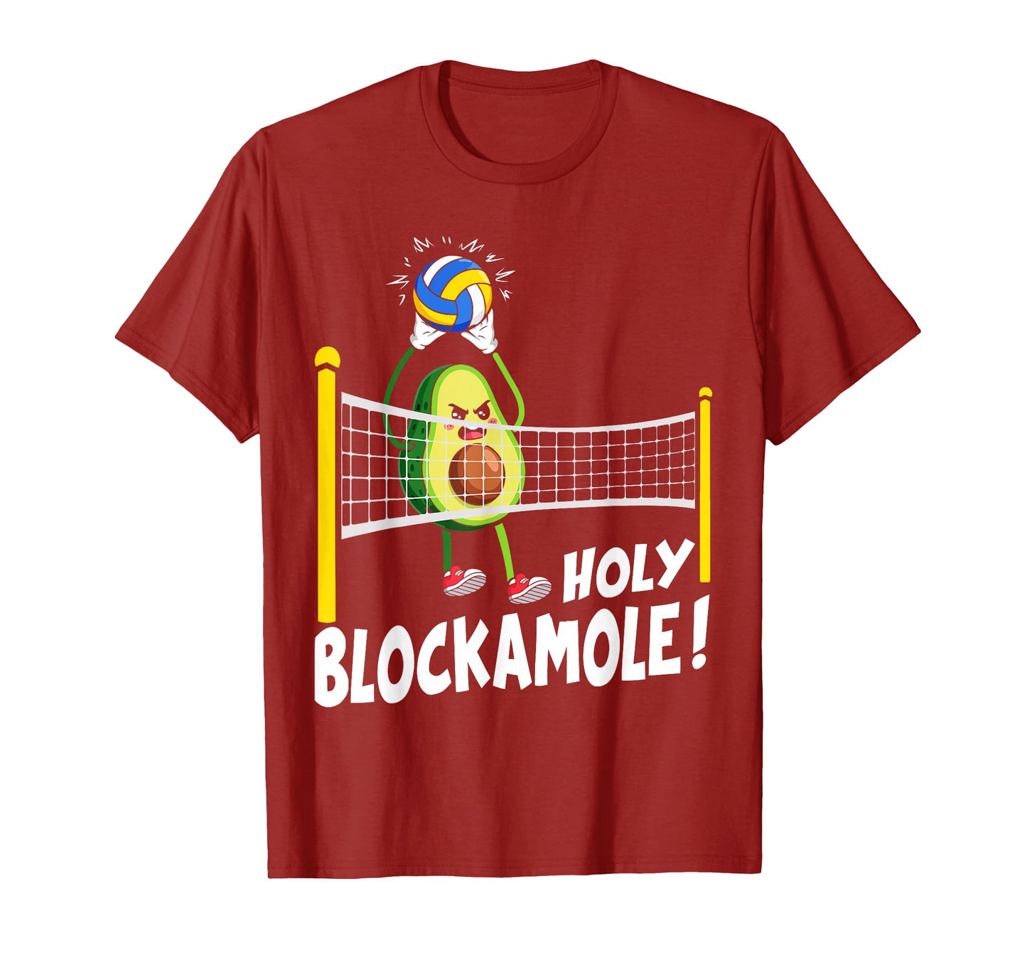 Holy Blockamole Volleyball Player Cute Funny Avocado T-Shirt