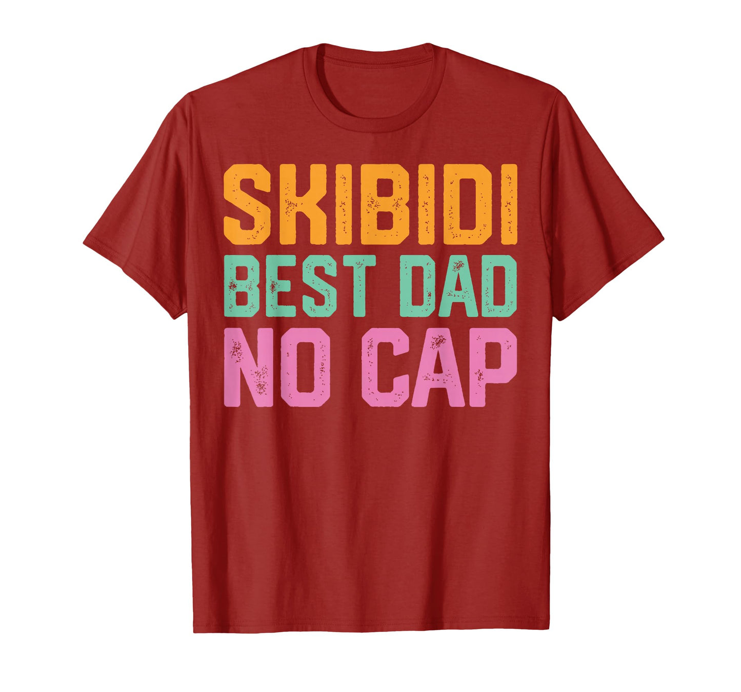 Vintage Skibidi Best Dad No Cap Dad Rizz Funny Father's Day T-Shirt