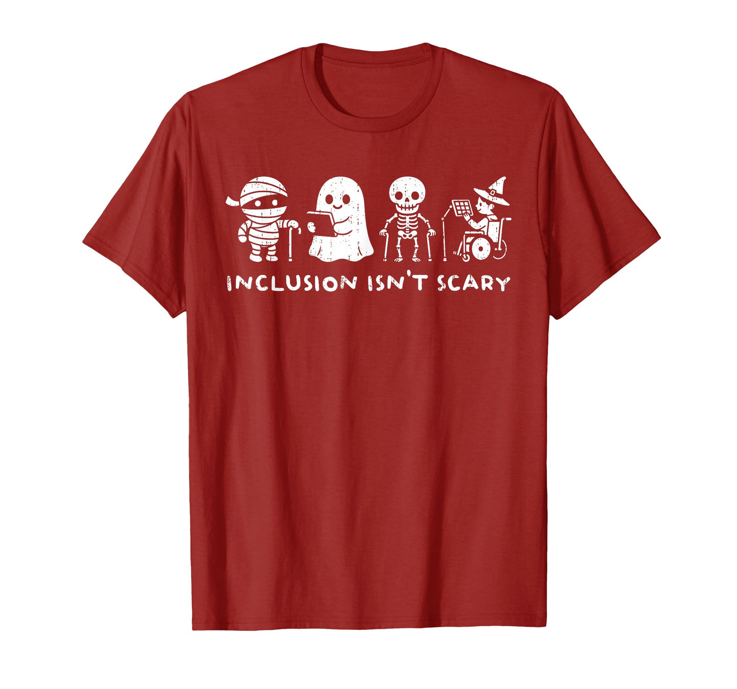 Inclusion Isn't Scary SLP Halloween Ghost Mummy Sped Teacher T-Shirt