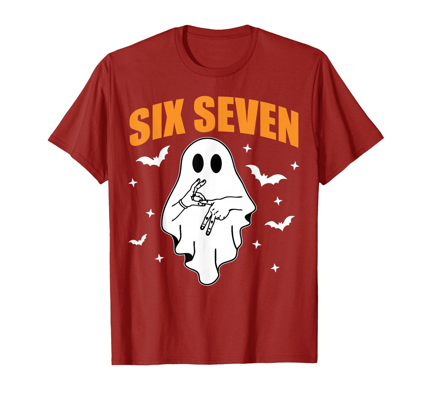 67 Meme Funny Ghost Halloween Haunted 6 7 Six Seven Teen T-Shirt