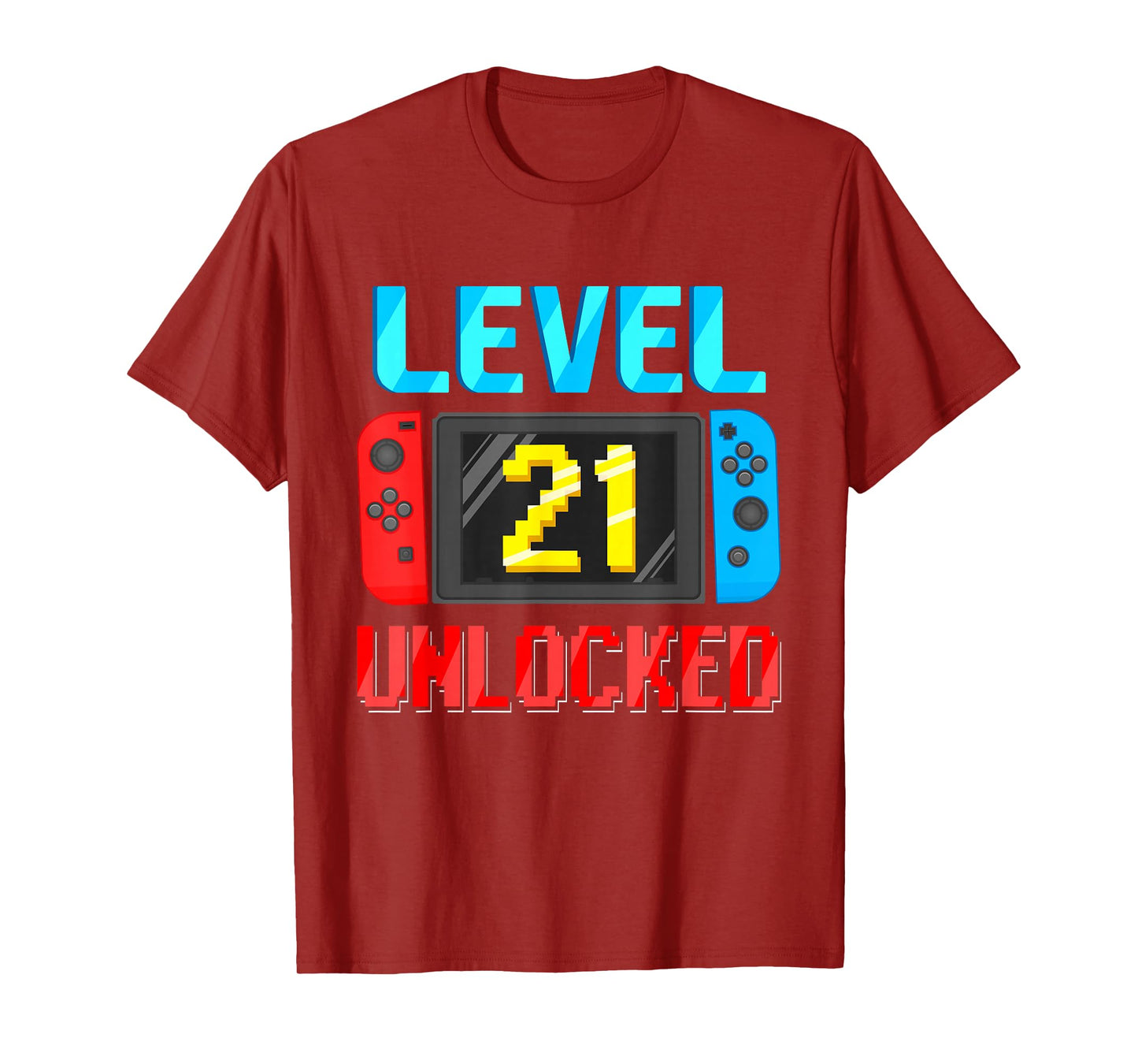 Level 21 Unlocked Birthday Video Gamer 21st Birthday Party T-Shirt