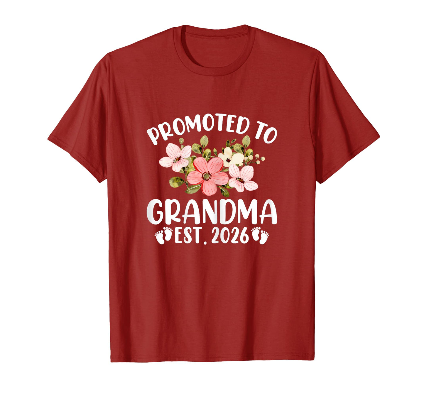 Promoted to Grandma 2026 First Time Nana Floral New Grandma T-Shirt