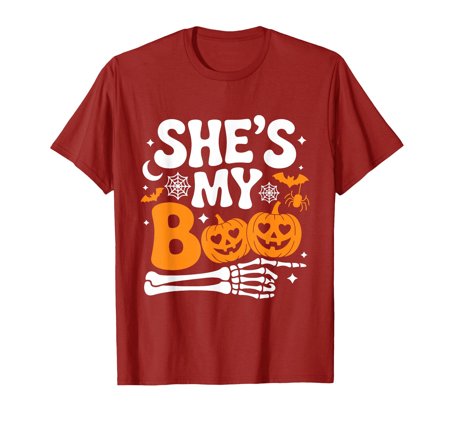 She's My Boo Pumpkin Matching Couple Halloween Men Women T-Shirt