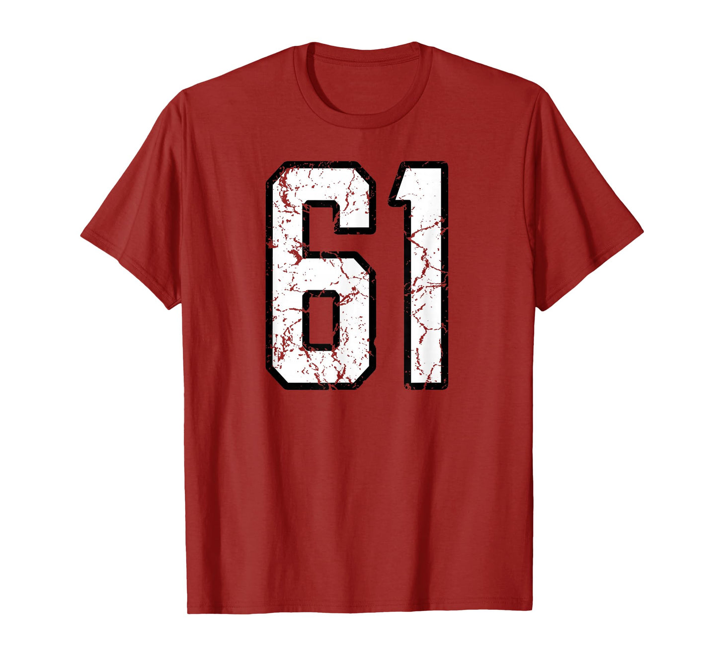 White and Black Sports Number 61 Jersey Uniform Player T-Shirt