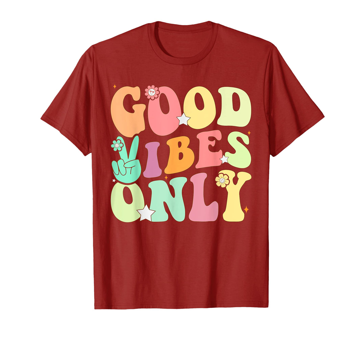 Funny Groovy Good Vibes Only Summer Vacation Positive Mind T-Shirt