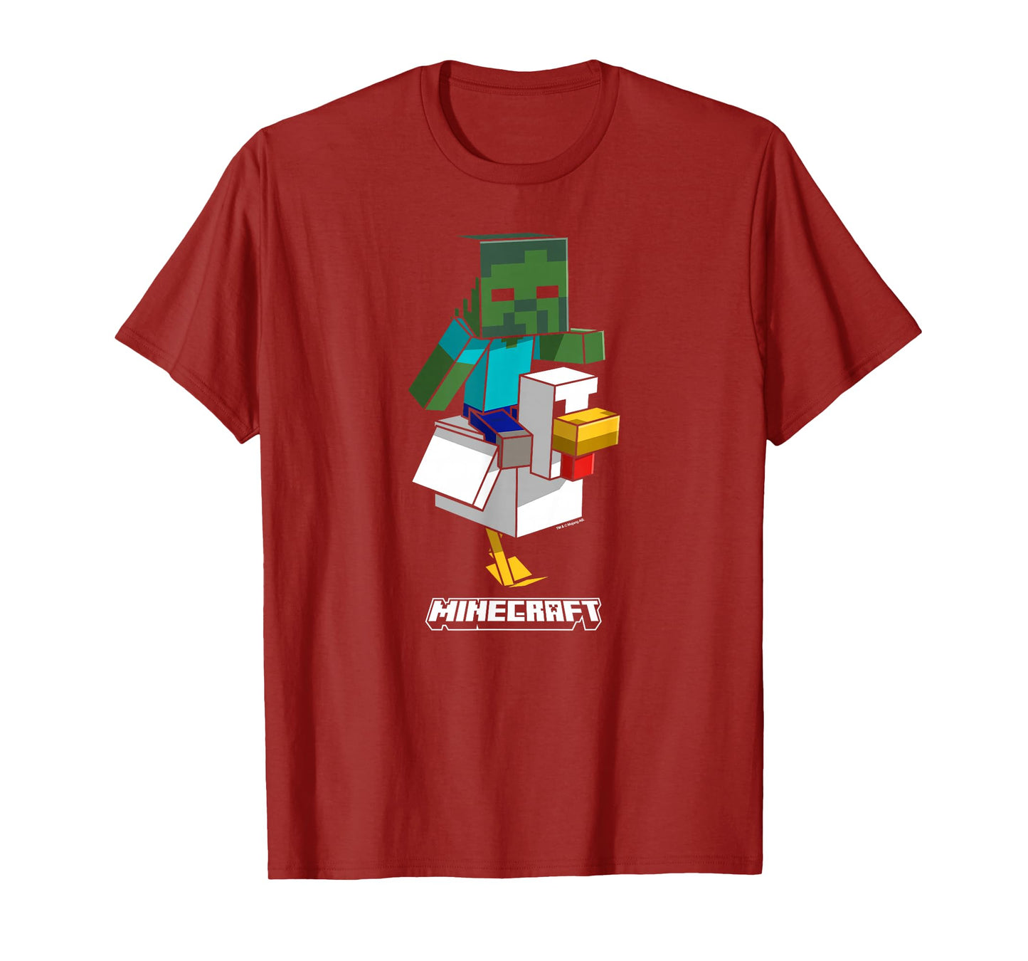 Minecraft Chicken Jockey Aiming To Attack T-Shirt