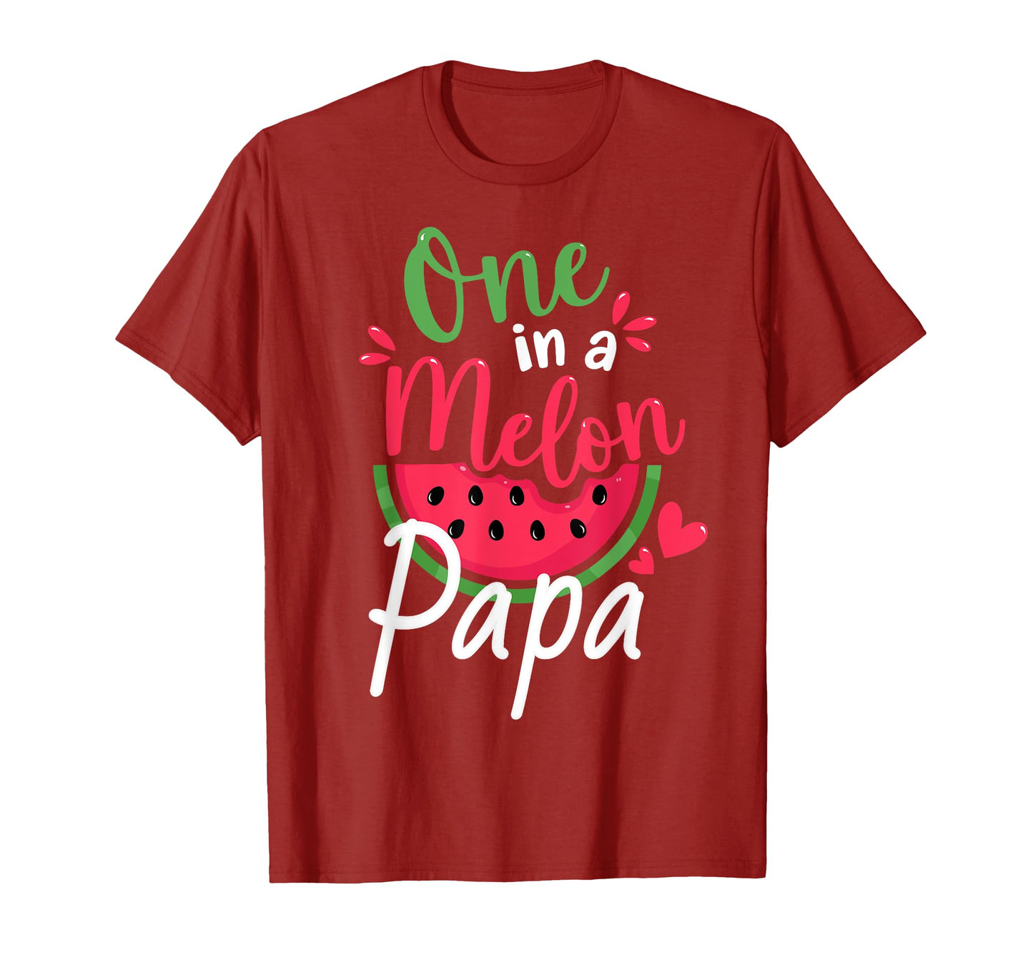 One in a Melon Papa 1st Birthday Cute Summer Family Matching T-Shirt