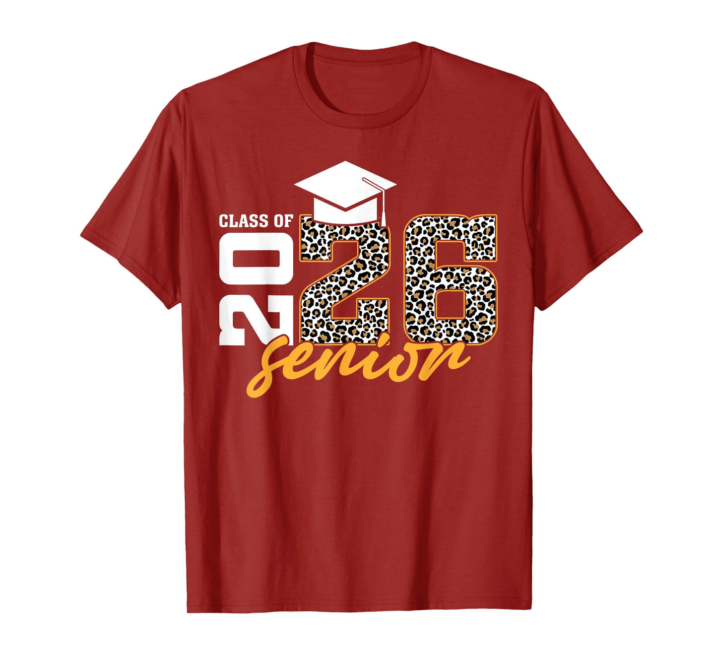 Senior 26 Class Of 2026 Leopard Graduation Women Girls T-Shirt