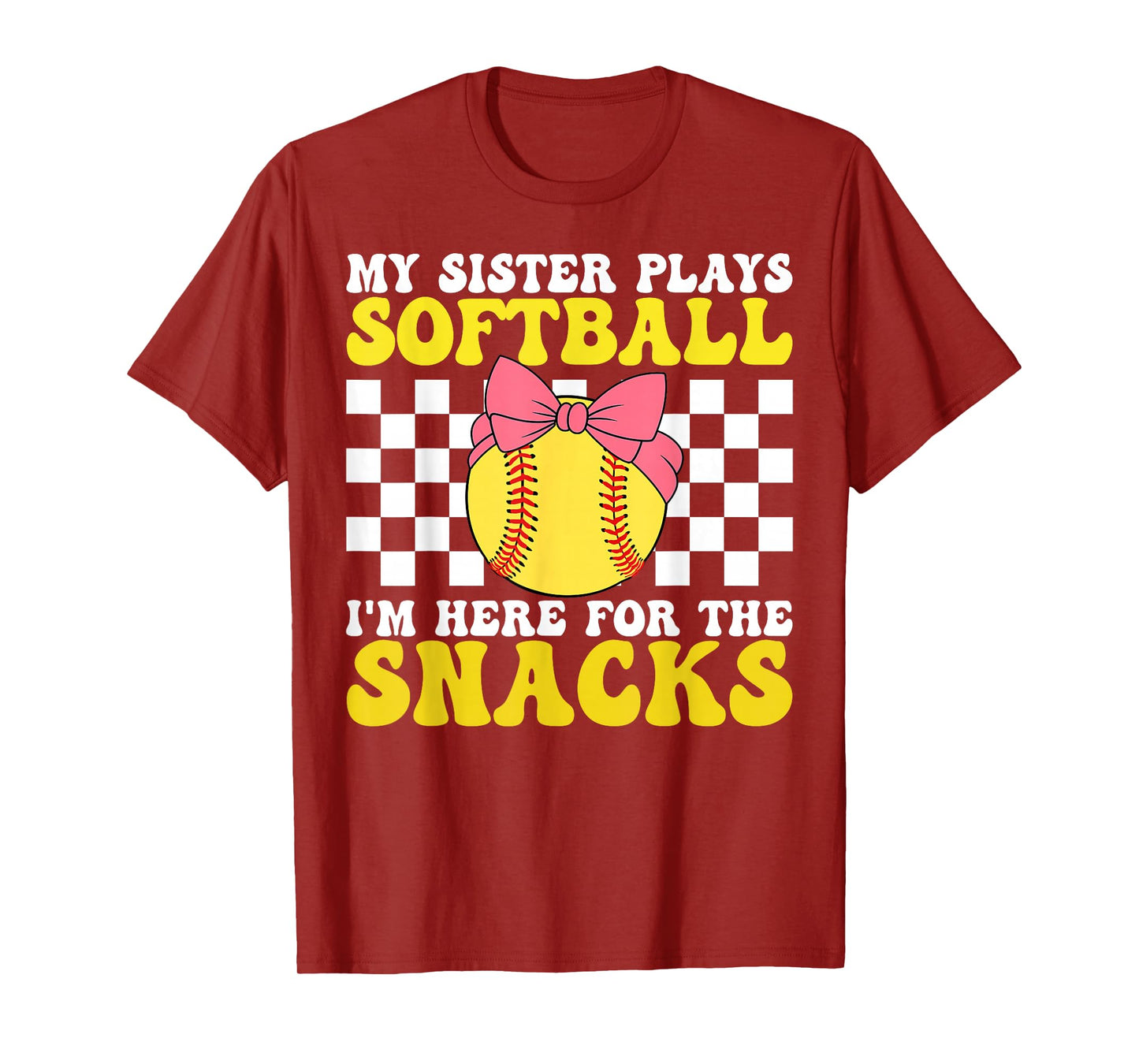 My Sister Plays Softball Pink Softball Sister Toddler Bow T-Shirt