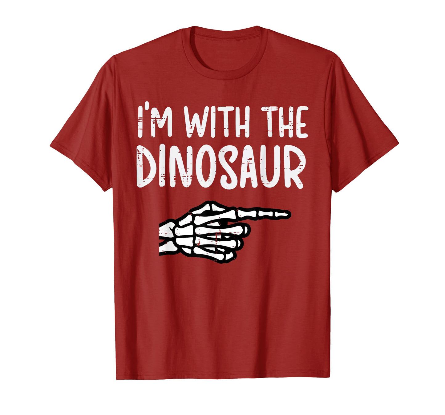 Halloween Im with Dinosaur Funny Costume Mom Dad Men Women T-Shirt